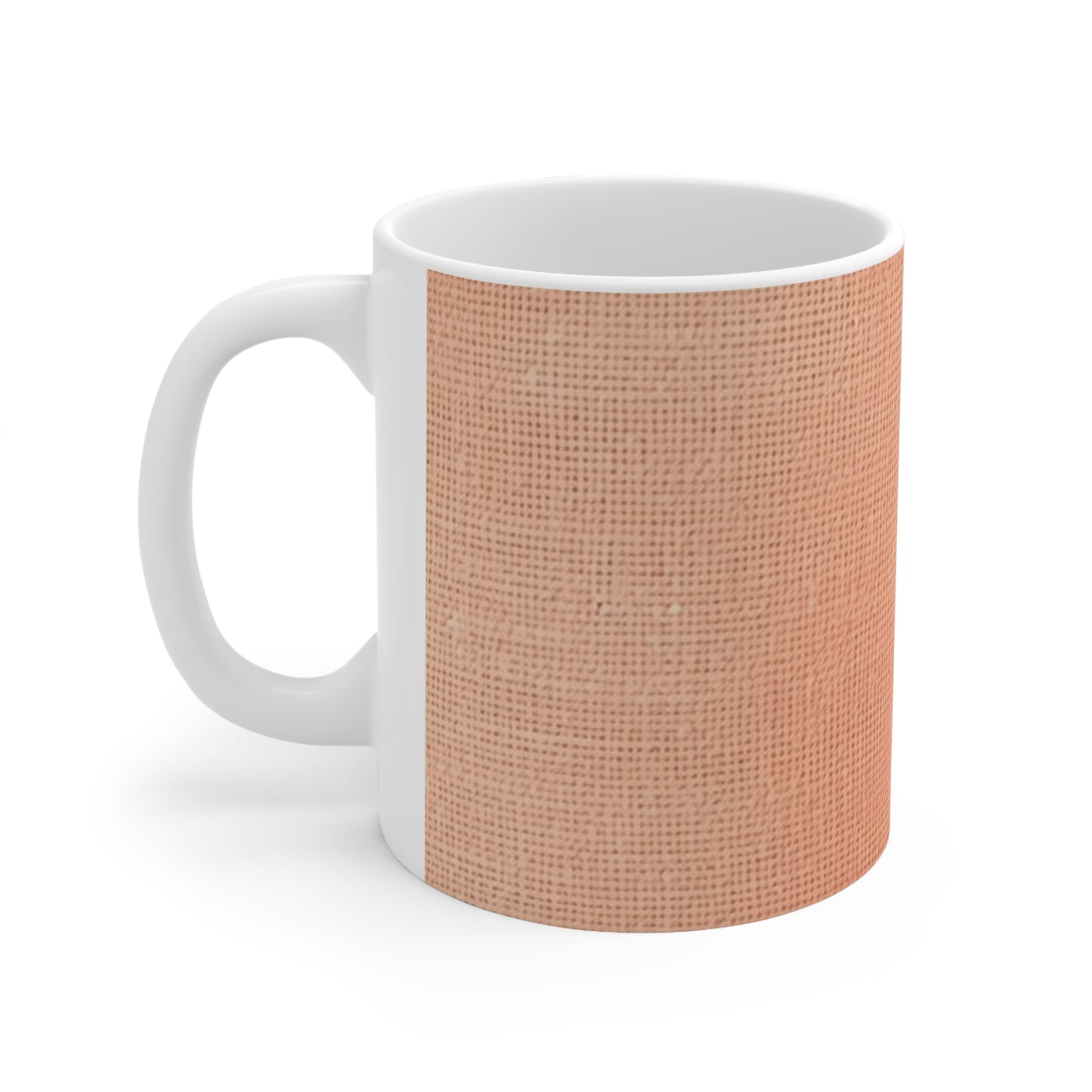 Soft Pink-Orange Peach: Denim-Inspired, Lush Fabric - Ceramic Mug 11oz