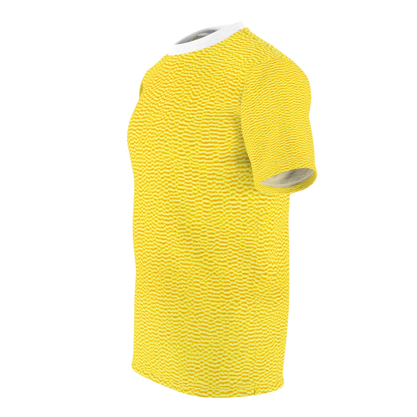 Sunshine Yellow Lemon: Denim-Inspired, Cheerful Fabric - Unisex Cut & Sew Tee (AOP)