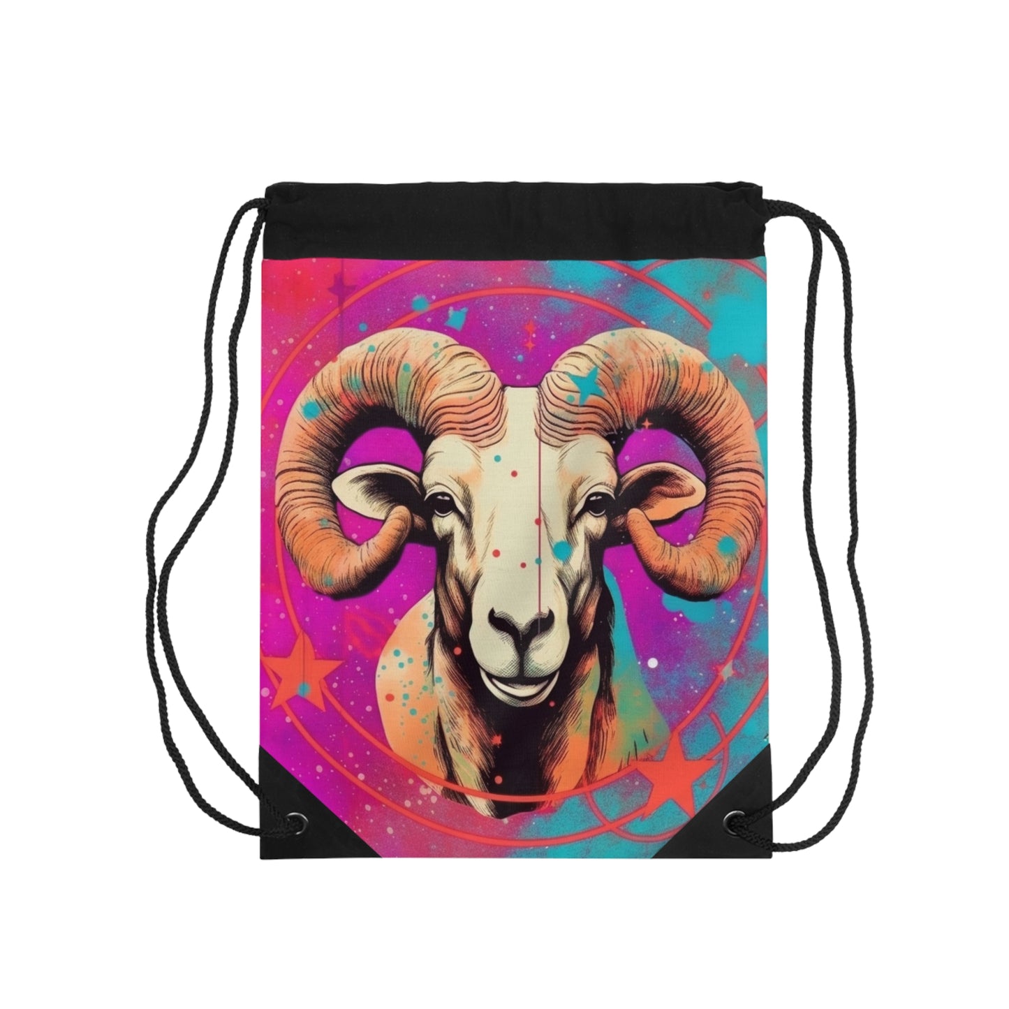 Constelación de Aries del arte pop - Símbolo vibrante del carnero del zodíaco - Mochila saco