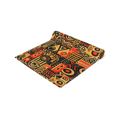 Tribal Art-Inspired Abstract Symbols, Heritage - Table Runner (Cotton, Poly)