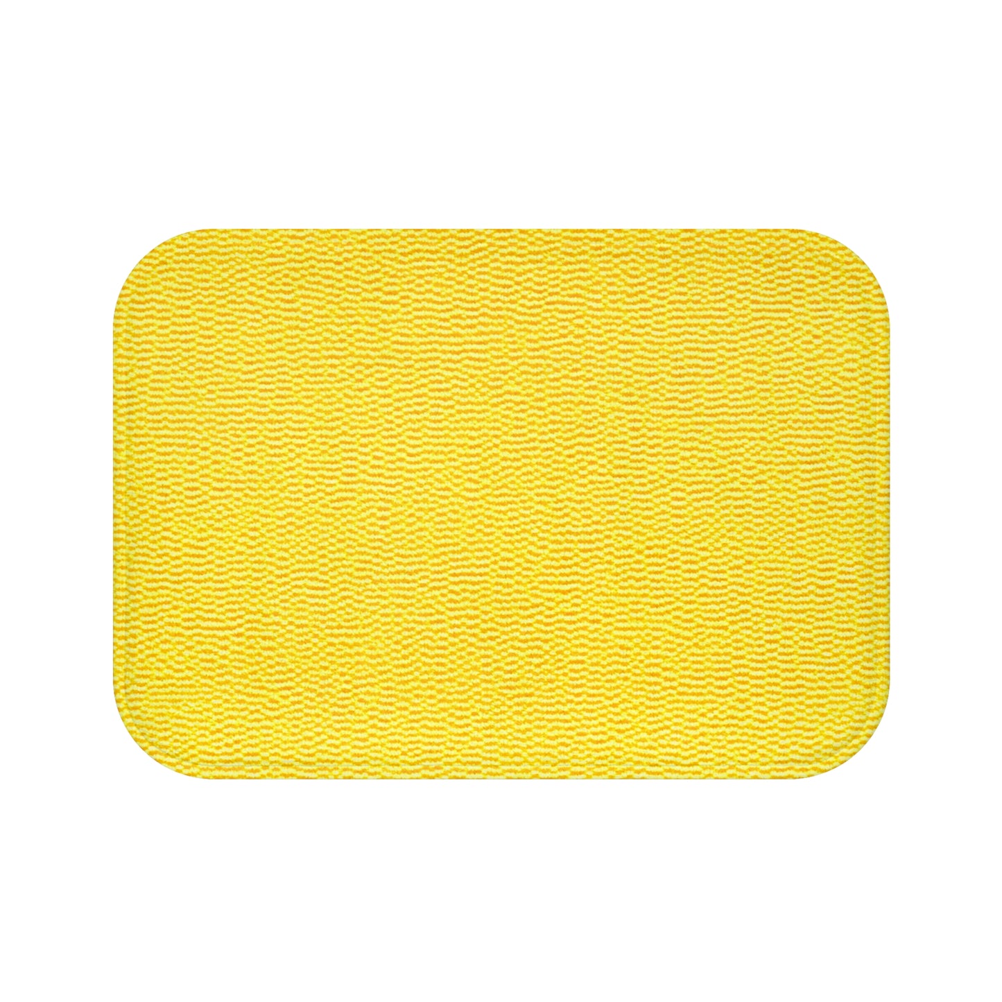 Sunshine Yellow Lemon: Denim-Inspired, Cheerful Fabric - Bath Mat