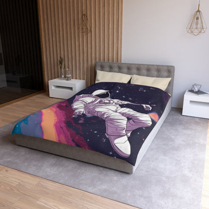 Astro Pioneer - Star-filled Galaxy Illustration - Microfiber Duvet Cover