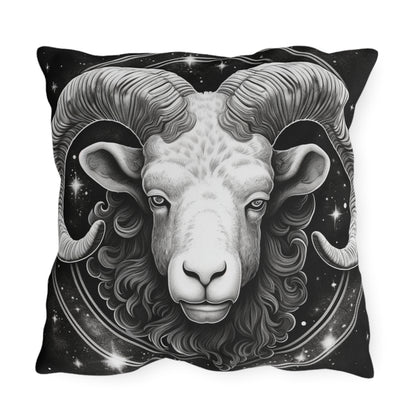 Almohada para exterior Aries Zodiac resistente a los rayos UV, resistente al agua, poliéster hilado 