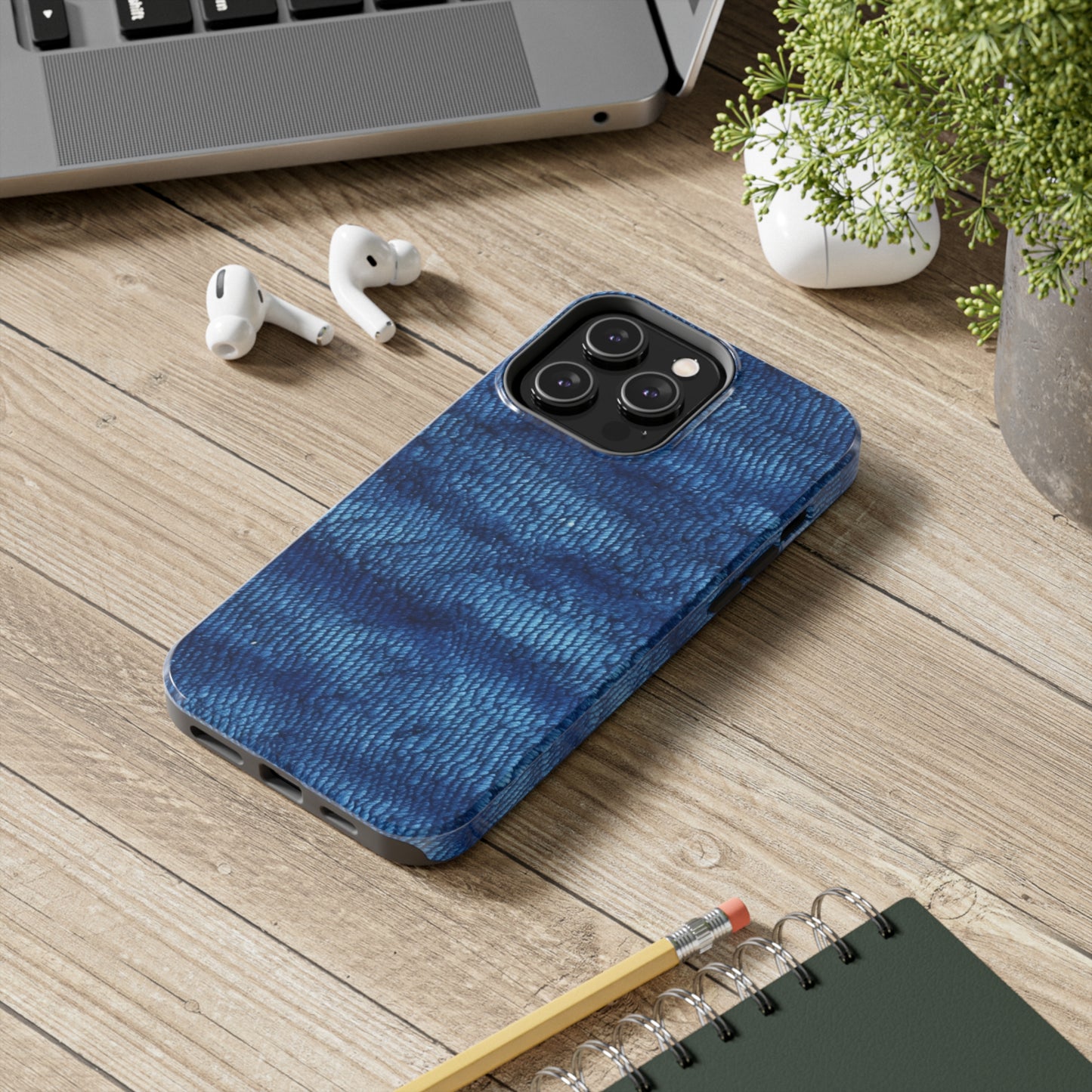 Blue Spectrum: Denim-Inspired Fabric Light to Dark - Tough Phone Cases