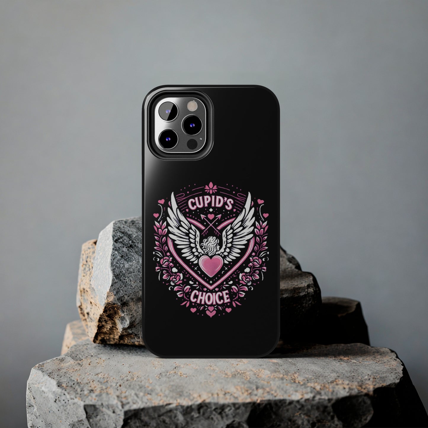 Cupidos Choice Crest con corazón y alas - Amor y romance con temática de San Valentín - Fundas resistentes para teléfonos