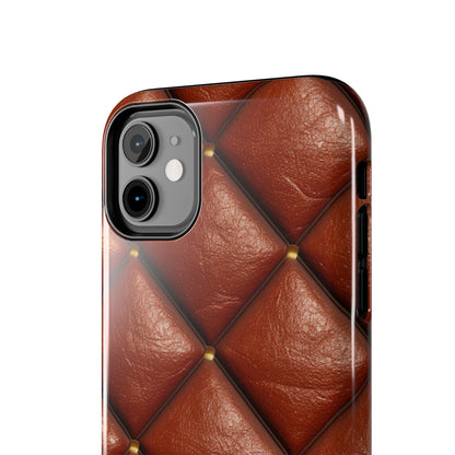 Brown Leather Cognac Pattern Rugged Durable Design Style - Tough Phone Cases