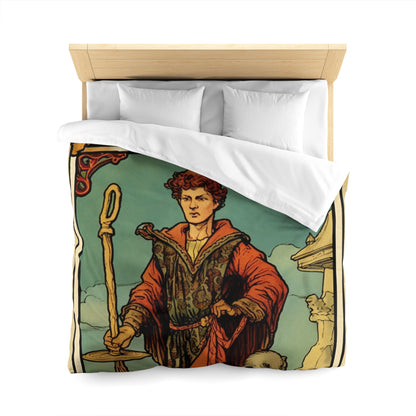 Mystical Tarot - Artistic Depiction of The Fool Card - Microfiber Duvet Cover