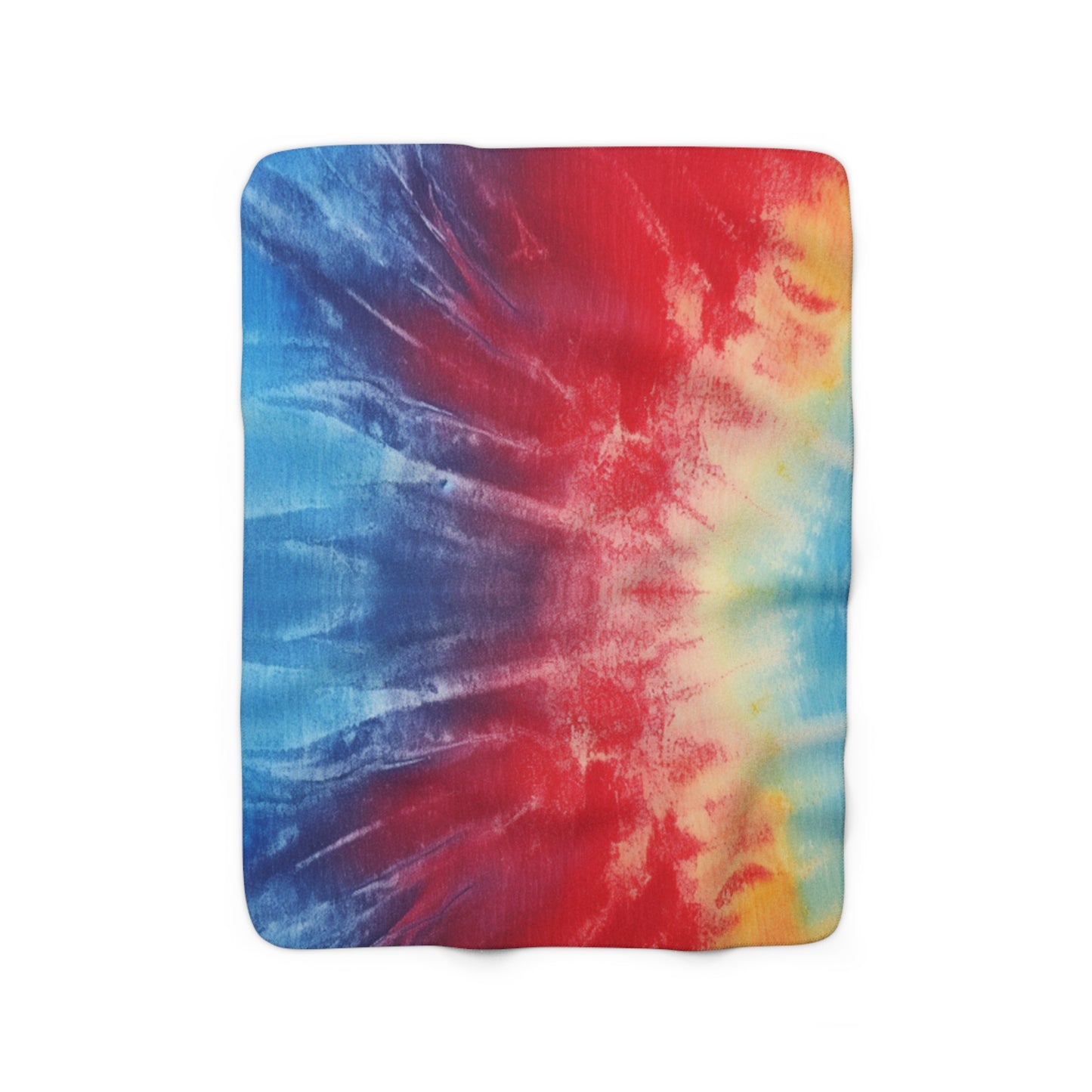 Rainbow Tie-Dye Denim: Vibrant Multi-Color, Fabric Design Spectacle - Sherpa Fleece Blanket