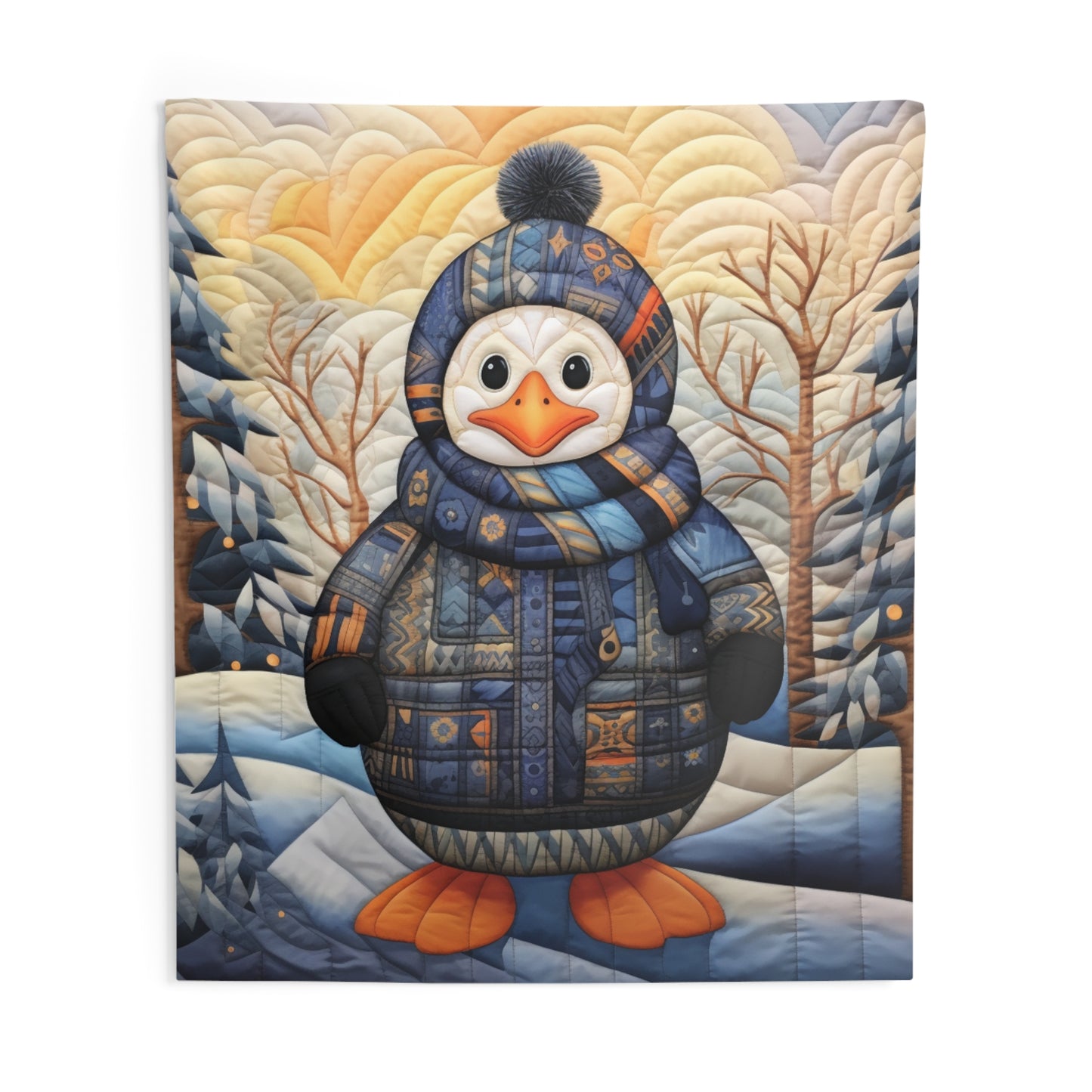 Penguin Quilt Design - Indoor Wall Tapestries