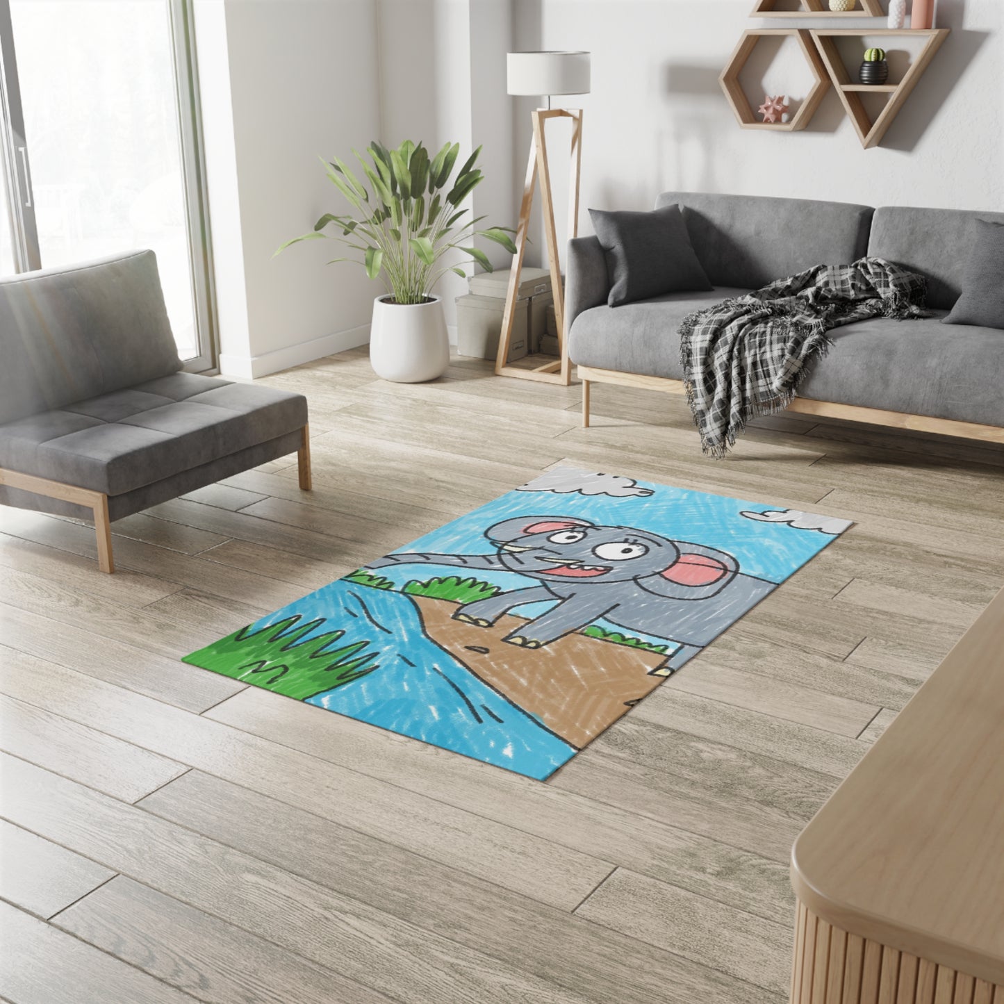 Elefante Elephant King Safari Animal Dobby Rug