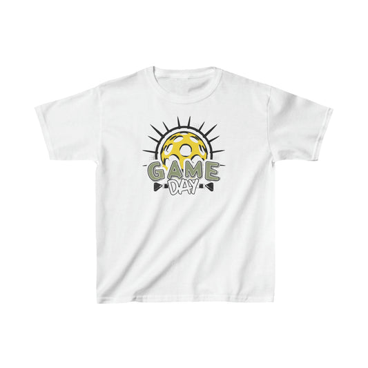 Radiant Pickleball Emblem with Dynamic Sunburst and Game Day Lettering - Kids Heavy Cotton™ Tee