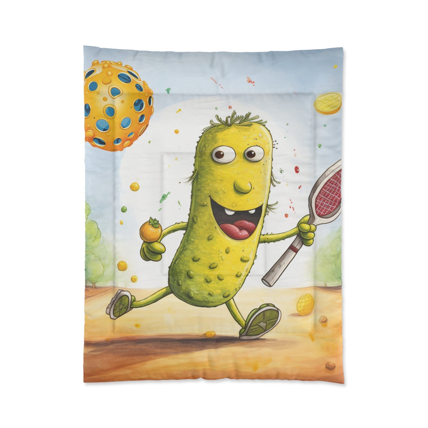 Pickleball Play: Pickle Sport Action Game, Fast Dink Ball - Bed Comforter