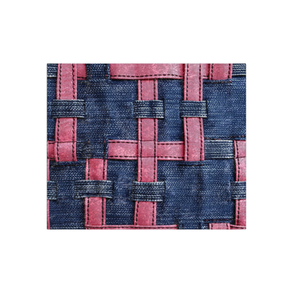 Candy-Striped Crossover: Pink Denim Ribbons Dancing on Blue Stage - Crushed Velvet Blanket