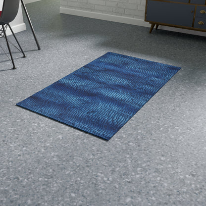 Blue Spectrum: Denim-Inspired Fabric Light to Dark - Dobby Rug