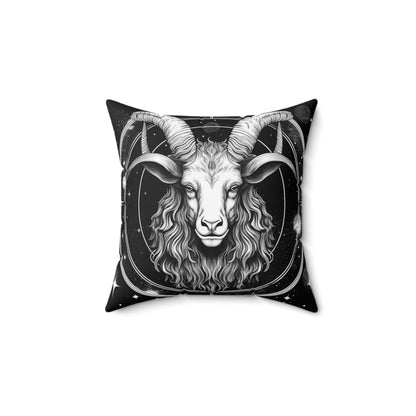 Zodiaco Capricornio, diseño de cabra marina, elemento tierra, almohada cuadrada de poliéster hilado 