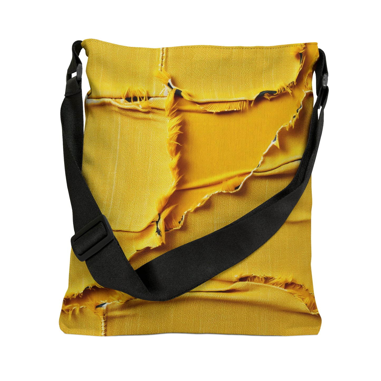 Banana Yellow Lemon: Bold Distressed, Denim-Inspired Fabric - Adjustable Tote Bag (AOP)