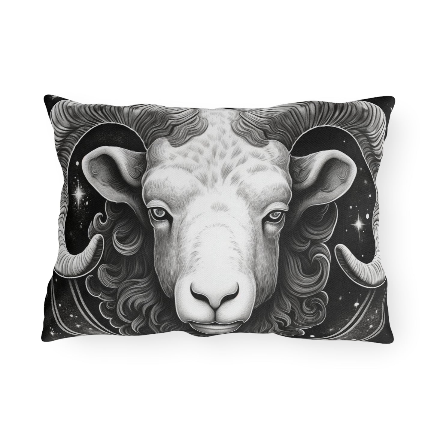 Almohada para exterior Aries Zodiac resistente a los rayos UV, resistente al agua, poliéster hilado 