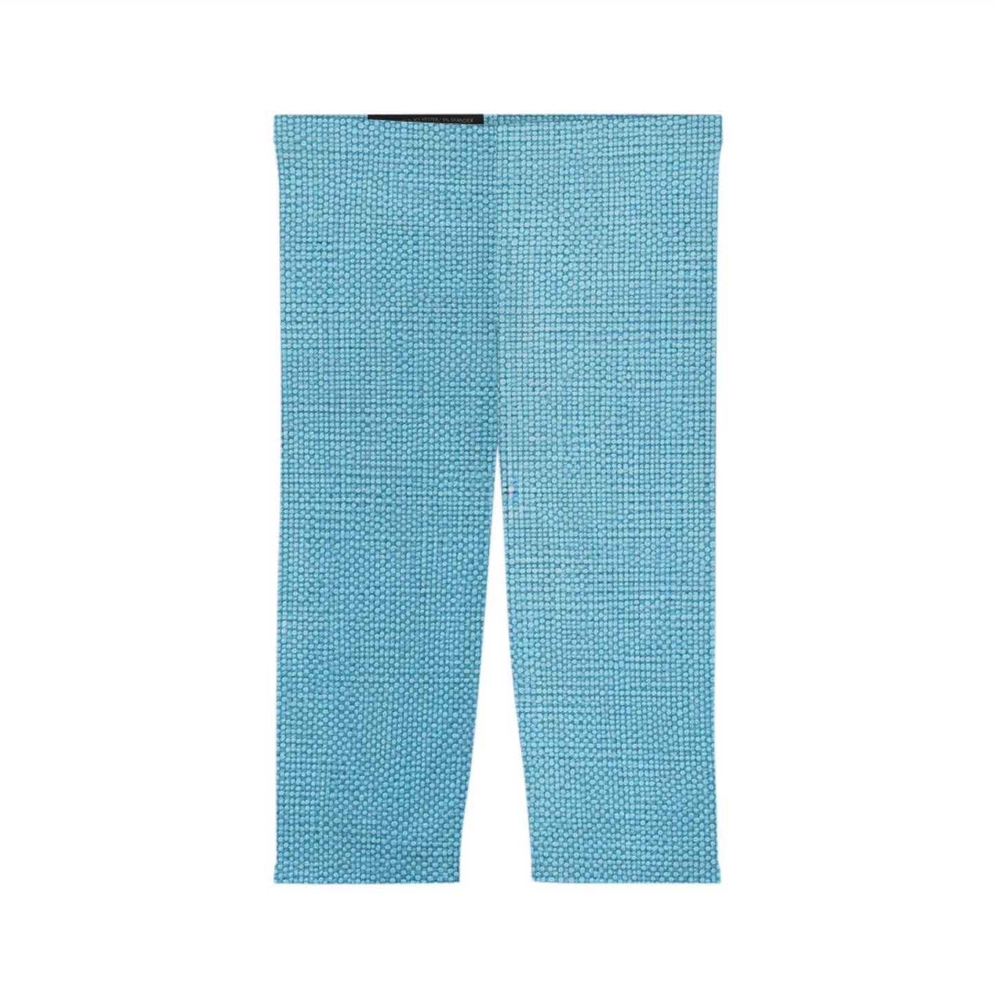 Bright Aqua Teal: Denim-Inspired Refreshing Blue Summer Fabric - Women’s Capri Leggings (AOP)