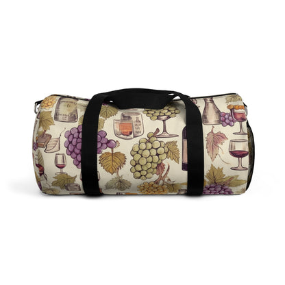 Wine Lovers Theme: Varieties of Wine, Grapes & Vineyards Design Duffel Bag