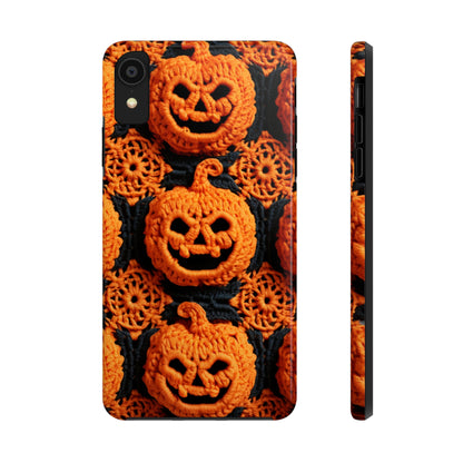 Halloween Crochet Pumpkin Scary Horror Festive Holiday Pattern - Tough Phone Cases