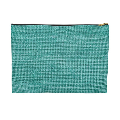 Quality Mint Turquoise Denim Fabric Deisgn, Stylish Material - Accessory Pouch