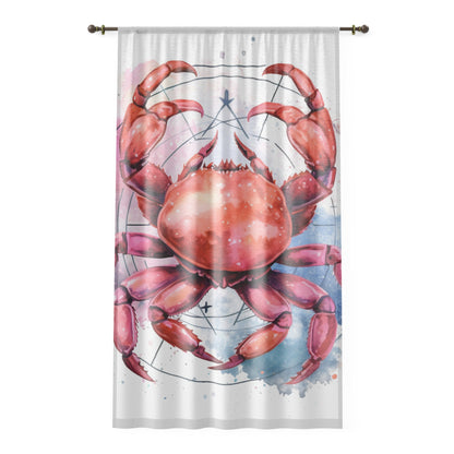 Cancer Star Sign - Elegant Zodiac Astrology - Window Curtain