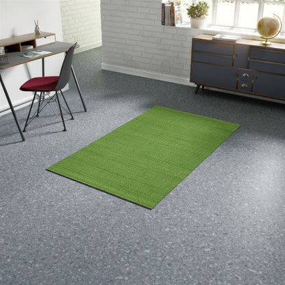 Olive Green Denim-Style: Seamless, Textured Fabric - Dobby Rug