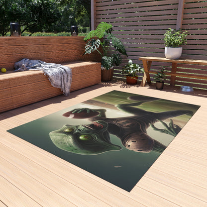 Alien Football Space Sport Game Stadium Athlete Galaxy Player - Outdoor Rug