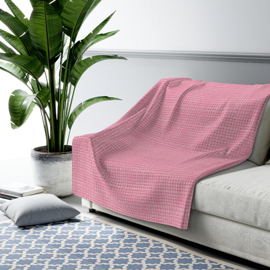 Pastel Rose Pink: Denim-Inspired, Refreshing Fabric Design - Sherpa Fleece Blanket