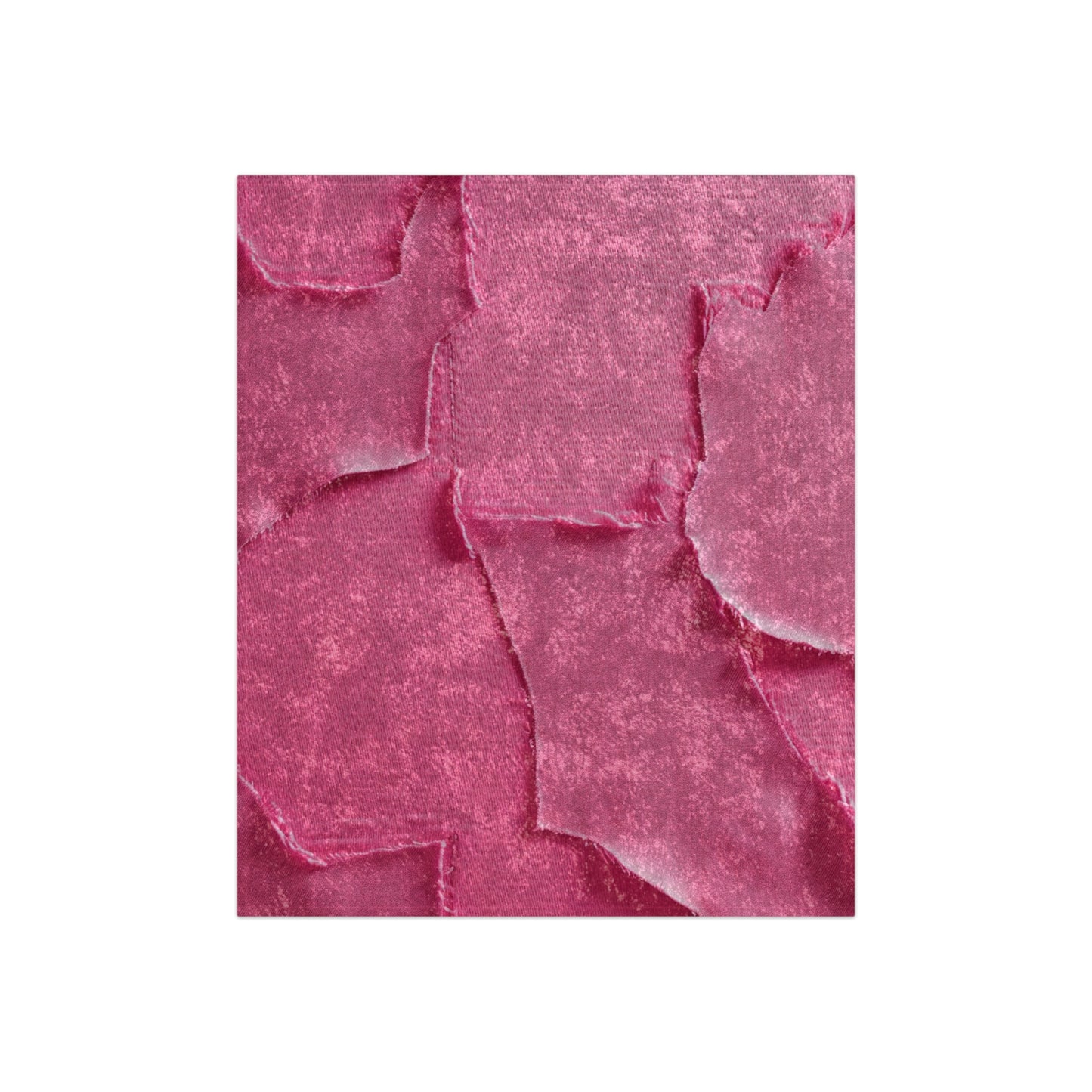 Distressed Neon Pink: Edgy, Ripped Denim-Inspired Doll Fabric - Crushed Velvet Blanket