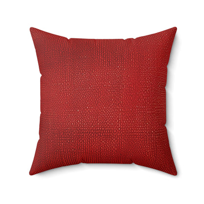 Juicy Red Berry Blast: Denim Fabric Inspired Design - Spun Polyester Square Pillow