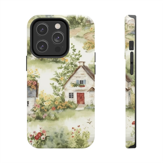 Cottagecore Classic House - Charming Rustic Grandmillenial Style - Eclectic Colors - Tough Phone Cases