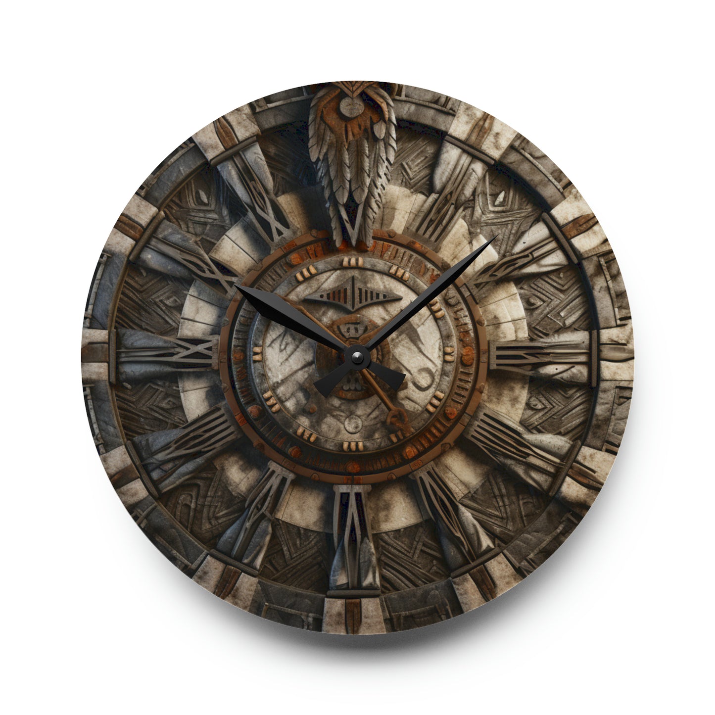 Native American Heritage Tribute Style Acrylic Wall Clock