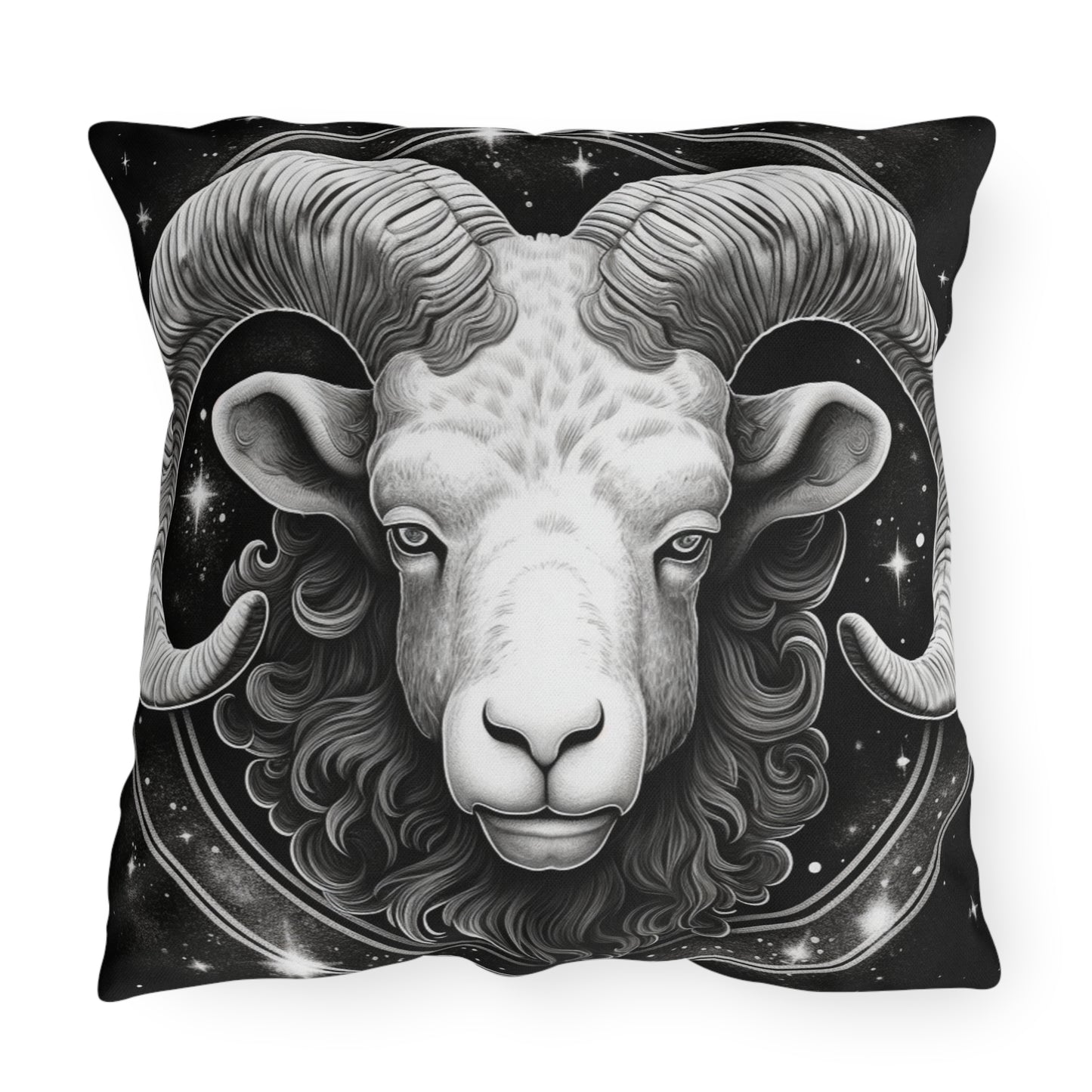 Almohada para exterior Aries Zodiac resistente a los rayos UV, resistente al agua, poliéster hilado 