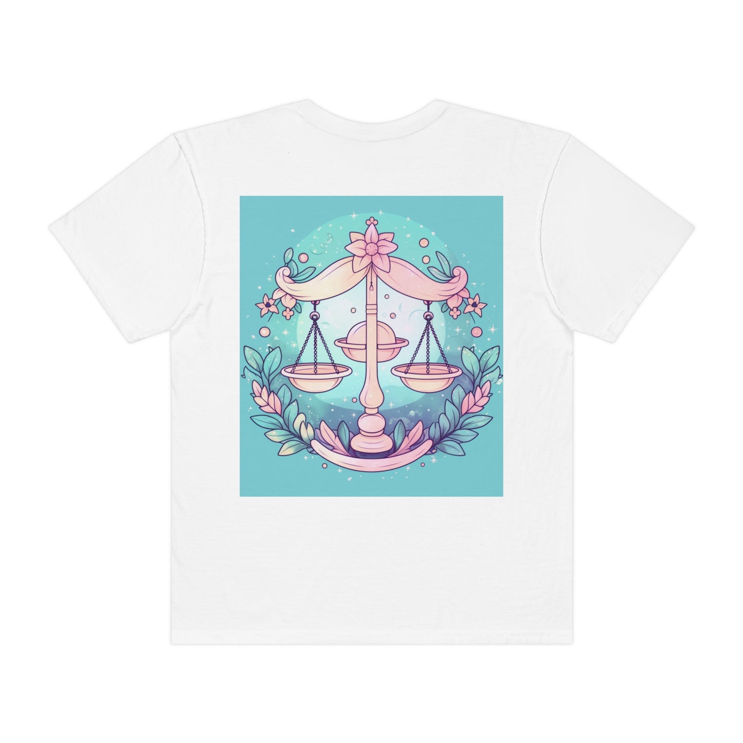 Libra Astrology - Soft Lighting & Pastel Zodiac Sign Symbol - Unisex Garment-Dyed T-shirt