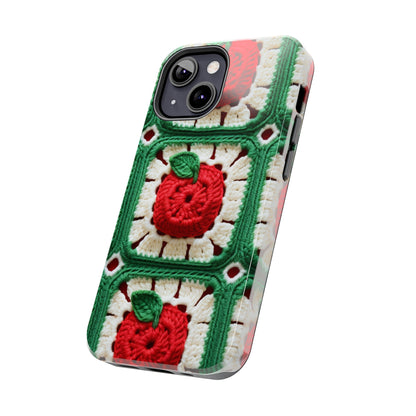 Apple Granny Square Crochet Pattern: Wild Fruit Tree, Delicious Red Design - Tough Phone Cases