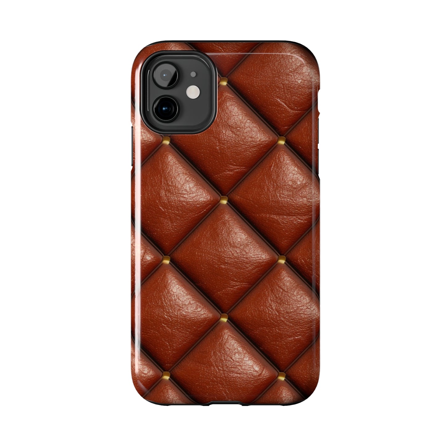 Brown Leather Cognac Pattern Rugged Durable Design Style - Tough Phone Cases