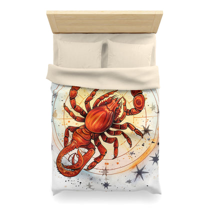 Prickly Scorpio Astrology - Sharp Zodiac Scorpion Celestial Horoscope - Microfiber Duvet Cover