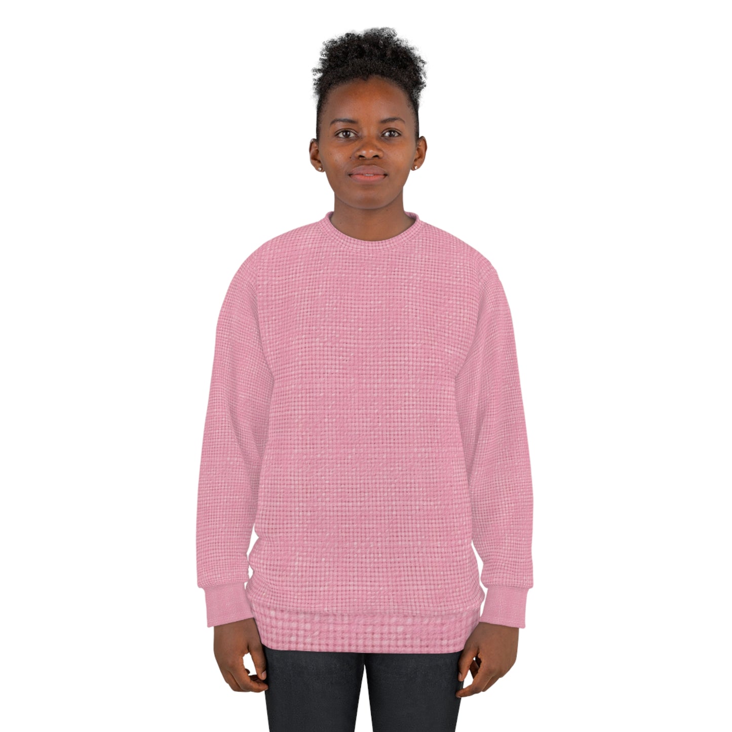 Pastel Rose Pink: Denim-Inspired, Refreshing Fabric Design - Unisex Sweatshirt (AOP)