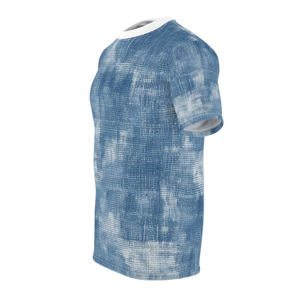 Faded Blue Washed-Out: Denim-Inspired, Style Fabric - Unisex Cut & Sew Tee (AOP)