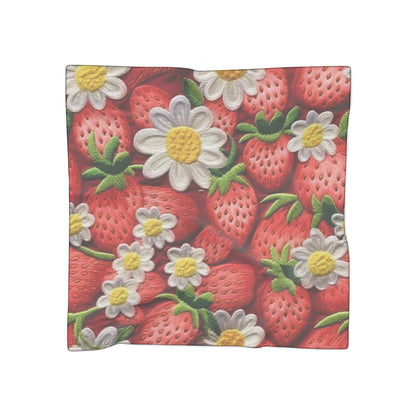 Strawberry Strawberries Embroidery Design - Fresh Pick Red Berry Sweet Fruit - Poly Scarf