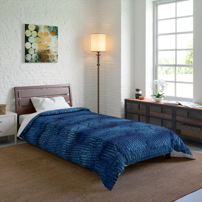 Blue Spectrum: Denim-Inspired Fabric Light to Dark - Comforter