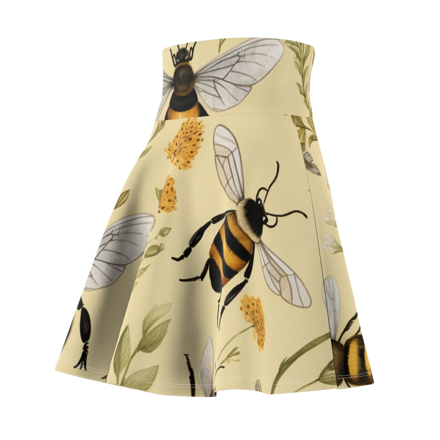 Whimsical Bees & Honeycombs Nature-Friendly Pattern Design Women's Skater Skirt (AOP)