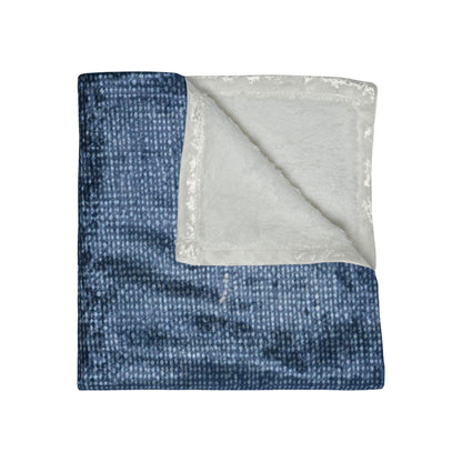 Outdoor Bass Boat Style - Denim Design Artwork - Crushed Velvet Blanket