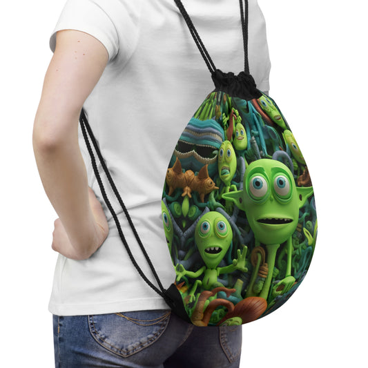 Toy Alien Story Space Character Galactic UFO Anime Cartoon - Drawstring Bag