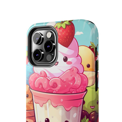 Strawberry Japan Milkshake - Kawaii Dessert Delight - Sweet Berry Anime Character - Tough Phone Cases