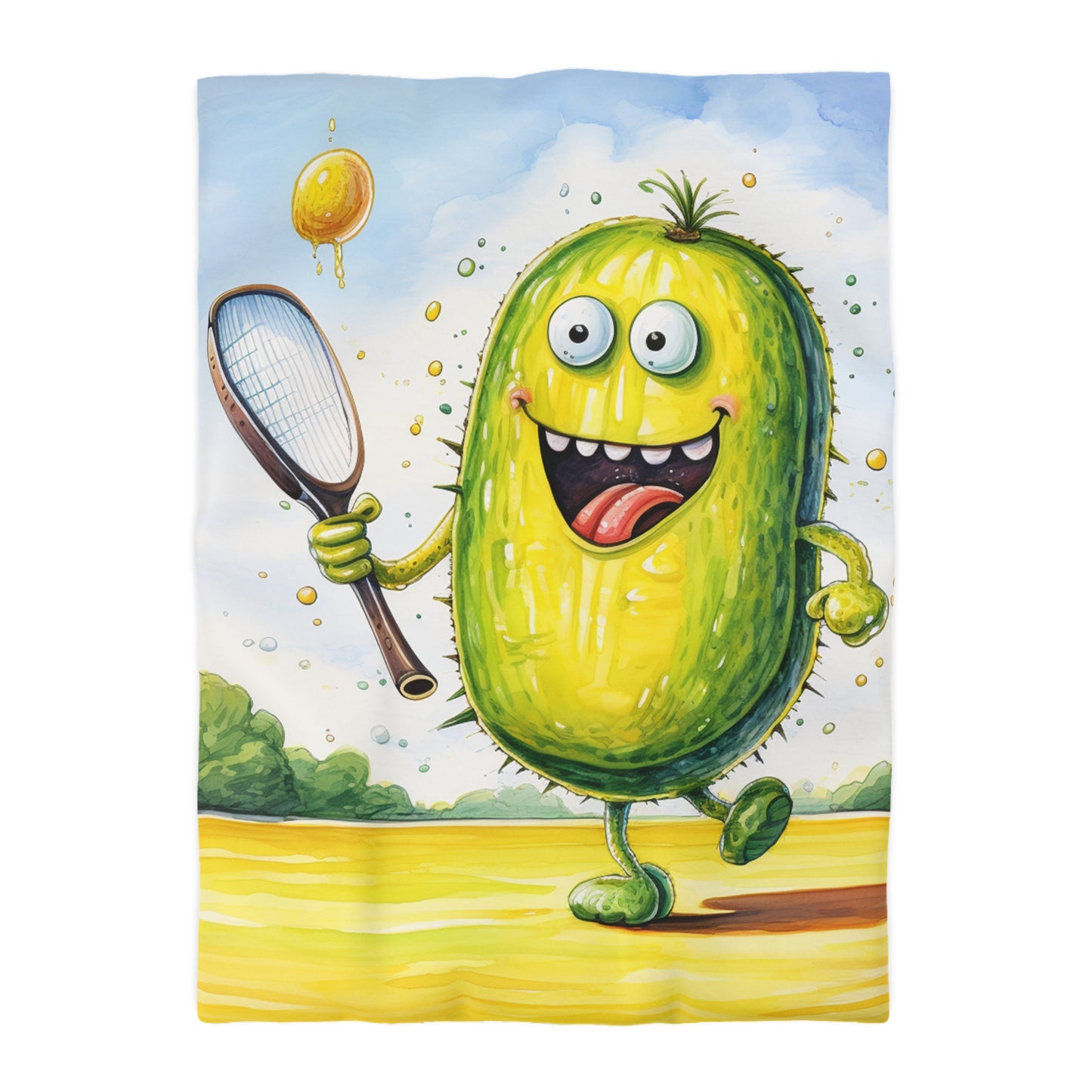 Pickleball Sport: Juego atlético de pepinillos con red y paleta - Funda nórdica de microfibra 