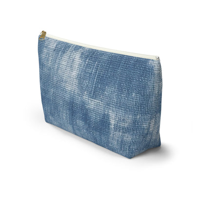 Faded Blue Washed-Out: Denim-Inspired, Style Fabric - Accessory Pouch w T-bottom