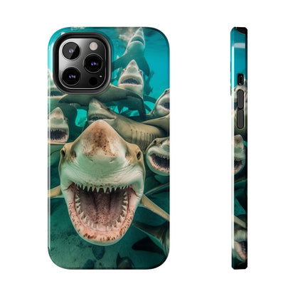 Laughing Lemon Sharks: Joyful Sea Jaws Ocean Deep - Tough Phone Cases