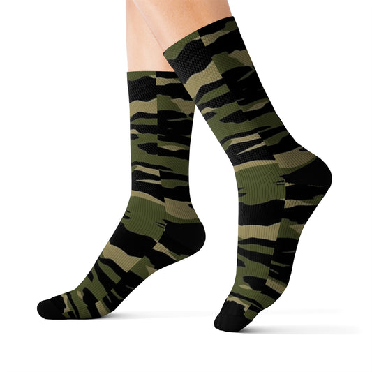 Tiger Stripe Camouflage: Military Style - Sublimation Socks